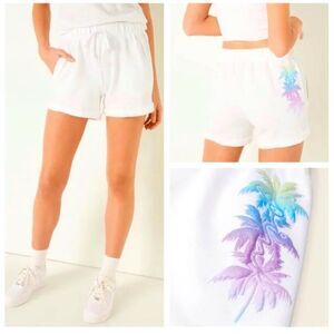 Victoria's Secret PINK Lounge Boyfriend Shorts Glitter Palm Tree Bling